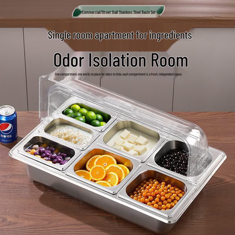201 Stainless Steel Commercial Divided Food Container