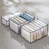 6/7/9/11 Grids Washable Jeans Compartment Storage Box Closet Clothes Drawer Mesh Separation Box Stacking Pants Storage Artifact