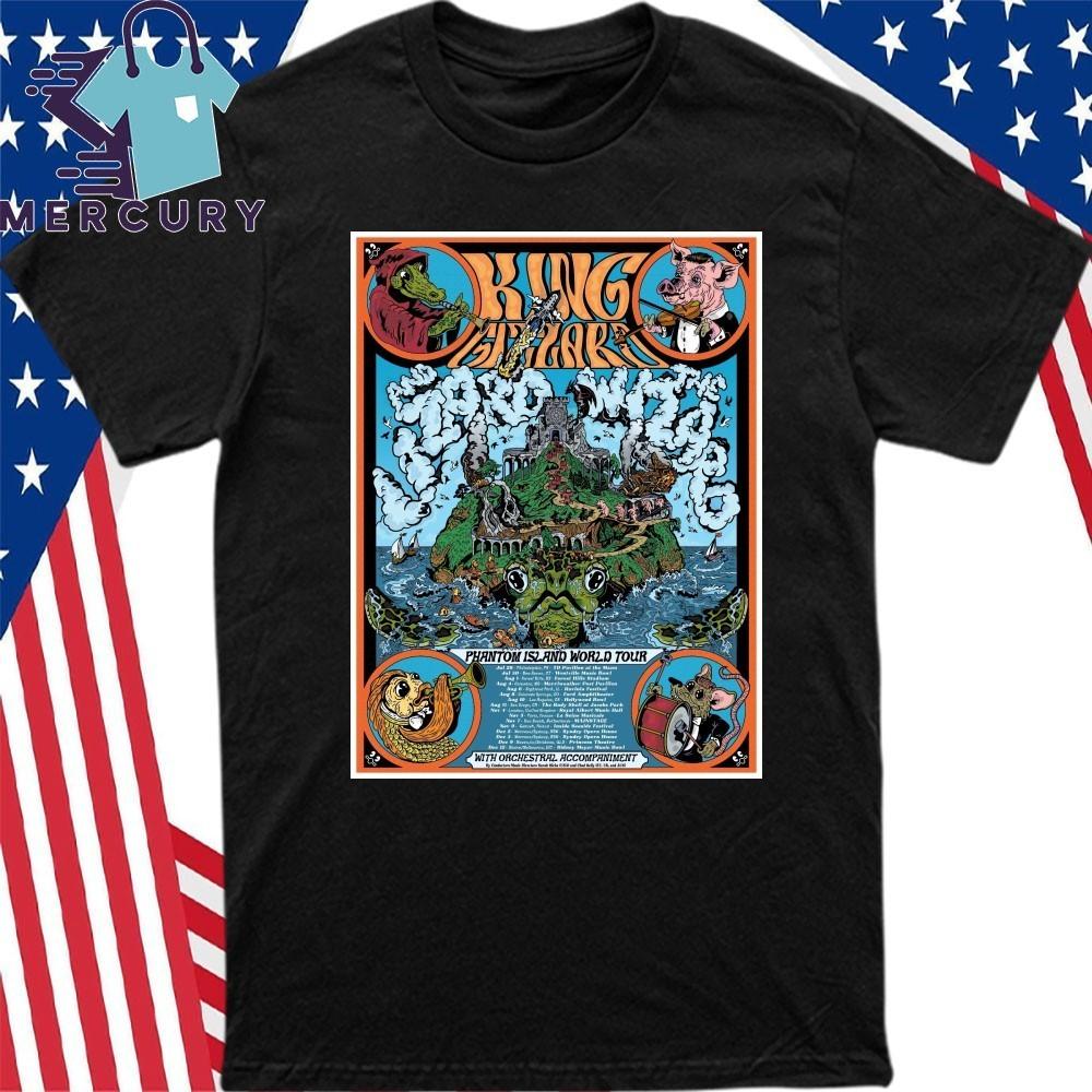 King Gizzard And The Lizard Wizard Phantom Island World Tour 2025 Poster Shirt Unisex T-Shirt S