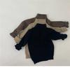 Children's Autumn/Winter Solid-Color Crewneck Knit Sweater Solid-Color Minimalist Long-Sleeve Pullover Top