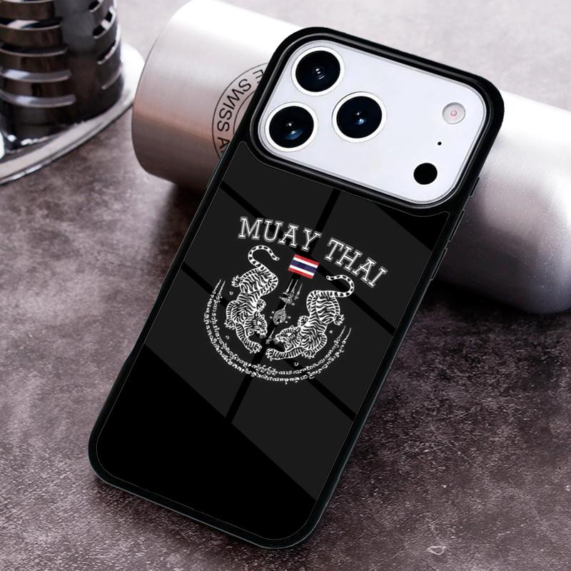 Muay Thai Martial Phone Case for iPhone 17 16 15 Pro Max Air 14 13 12 11 Plus Shockproof Capa Cover