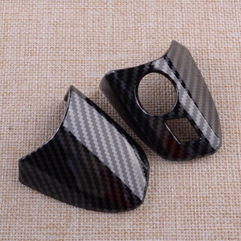 Black Car Exterior Door Handle Cover Trim Cap Set Carbon Fiber Texture LHD Fit for Mercedes Benz W246 W204 W212 X204 W166
