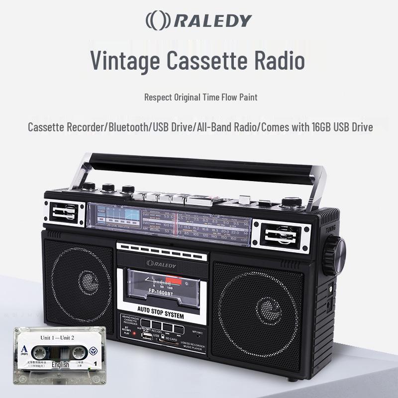 Grid 919 Tragbares 4-Band-Radio mit Bluetooth, USB, SD und Kassettenrekorder