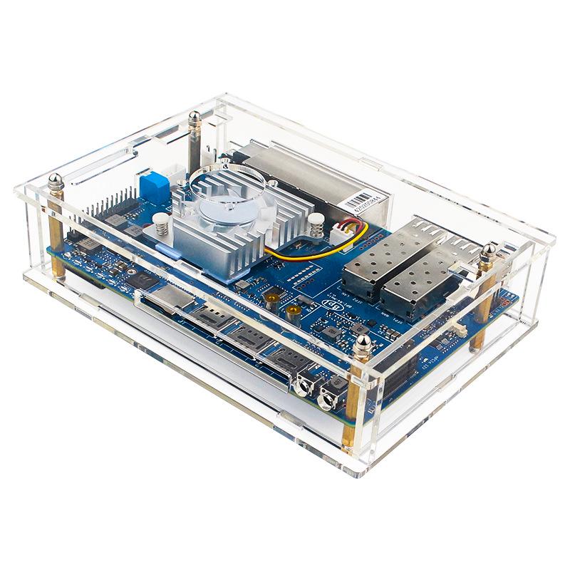 Banana Pi R4 Router Board with Acrylic Case & Adjustable Fan Heatsink