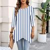 Women's Fashion Casual 3/4 Sleeve Pullover Top for Everyday Wear