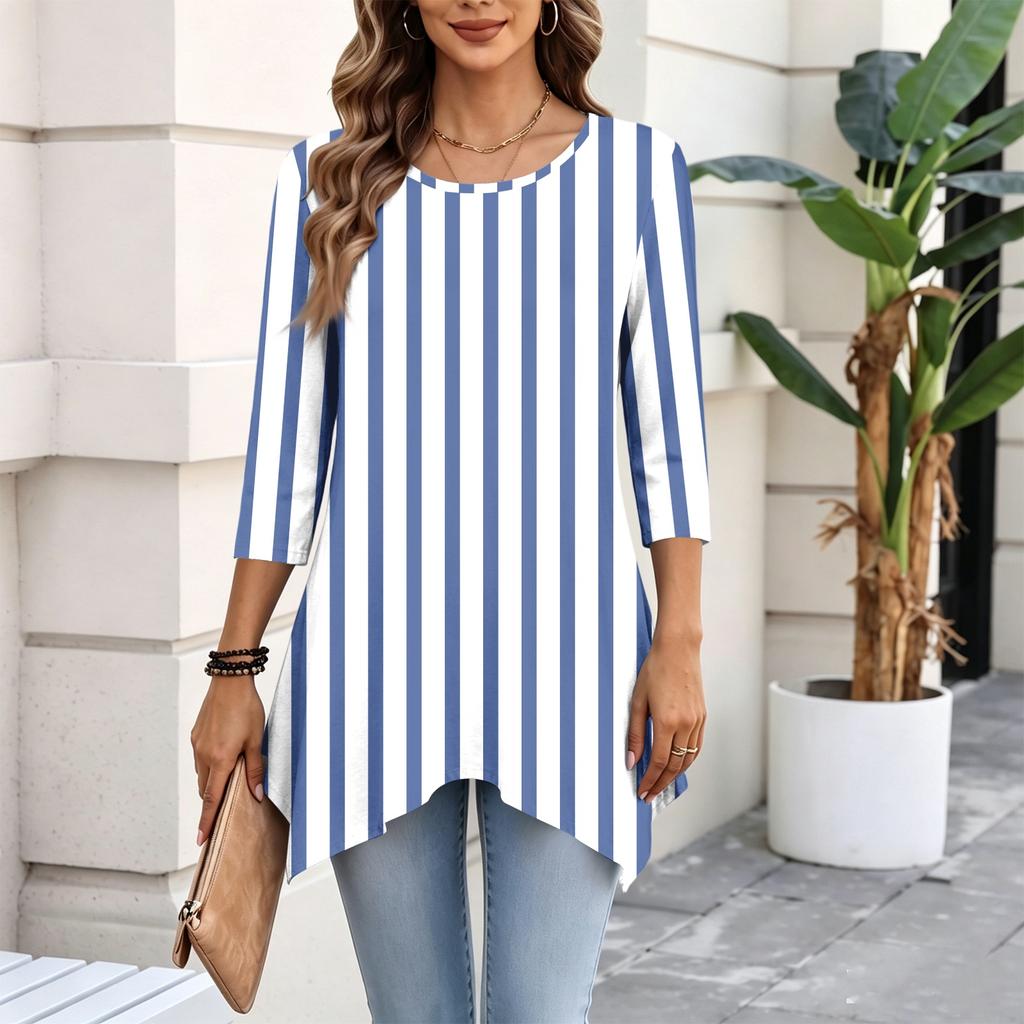 Women's Fashion Casual 3/4 Sleeve Pullover Top for Everyday Wear