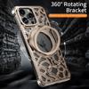 For iPhone 16 Pro Bumper Case Alloy Metal Borderless Back Cover with Magnetic Kickstand