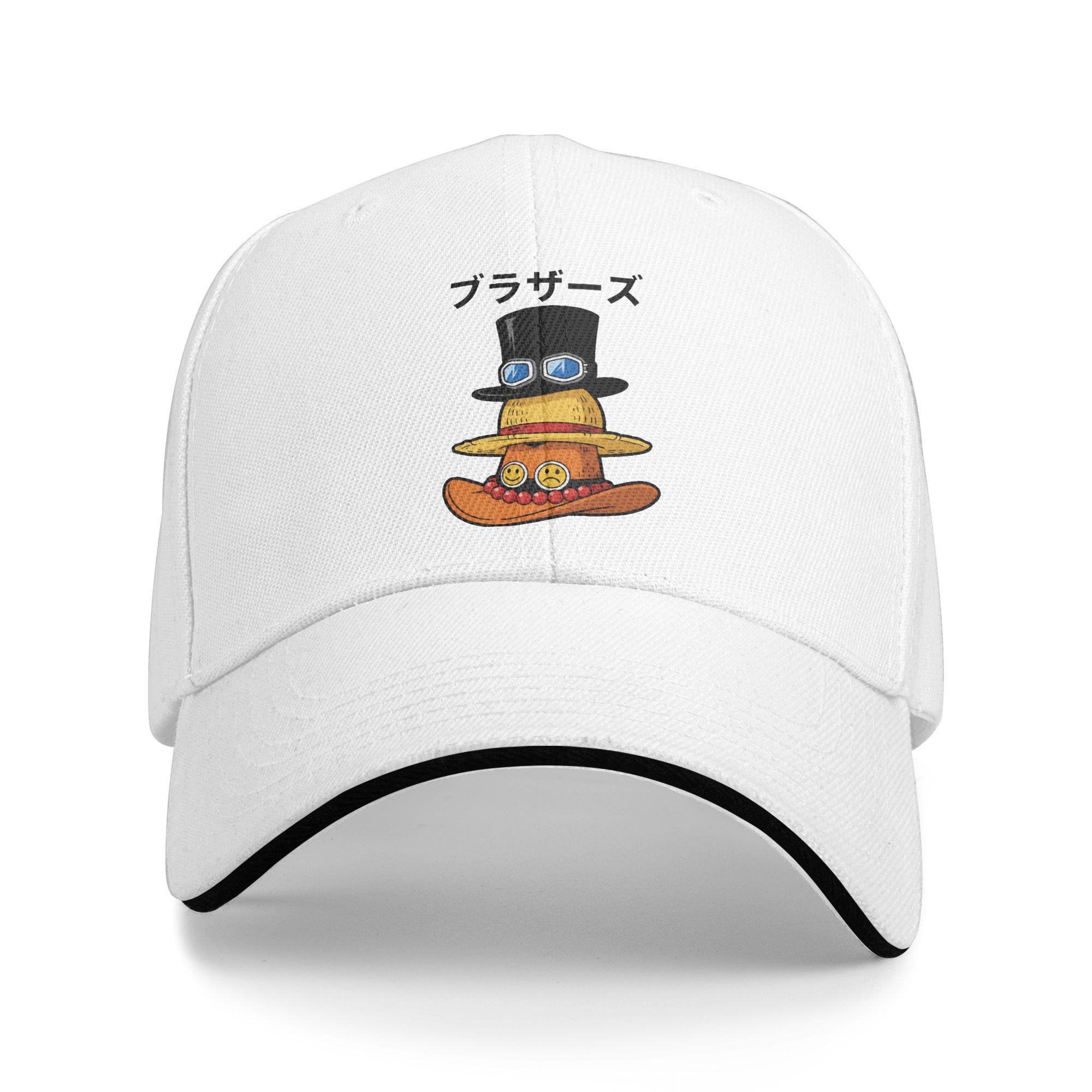 

Luffy Sabo and Ace One Piece Baseball Cap Fashion Sandwich Caps Unisex Adjustable Hats Cap Sport One Size белый