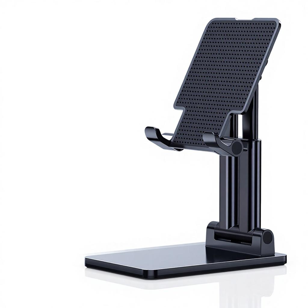 Universal Angle Height Adjustable Mobile Phone Holder Foldable Phone Desktop Bracket Smartphone Tablet Stand Bed ABS Material Lay Flat чёрный