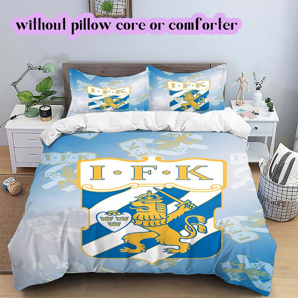 IFK Göteborg football Pattern Bedding,Quilt Set Quilt Cover Pillowcase Home Birthday Gift (1*duvet cover+2*pillowcase,without core)