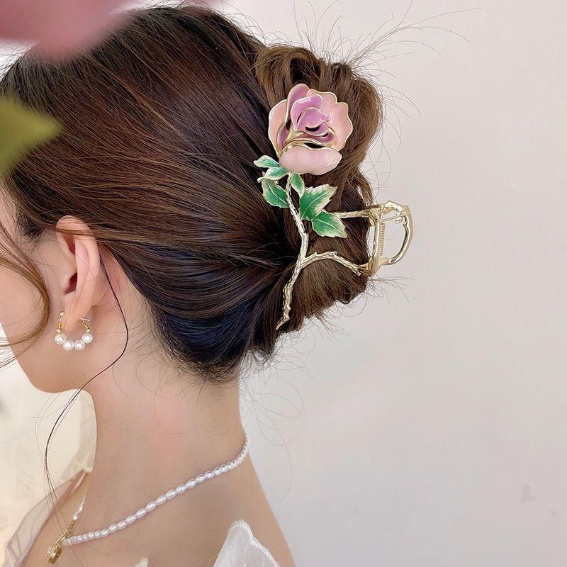 Elegante Metallblume Haarspange Klammer Koreanische Fee Strass Haar Krabbenklemme Haarspangen Für Frauen Süße Haarschmuck Ornament Geschenk