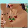 Christmas Bell Pendant Necklace And Earrings With Electroplated Finish For Seasonal Wear