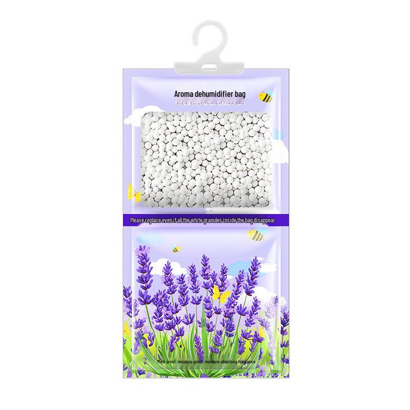 Floral Scent Hanging Dehumidifier Bag: Moisture & Odor Absorption, Mildew Protection for Wardrobes & Damp Spaces.