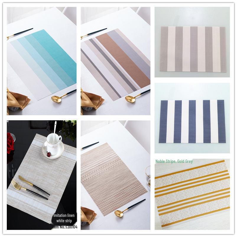 

Цельный полосатый текстильный ПВХ термостойкий коврик в стиле вестерн для обеденных или журнальных столиков 30x45cm