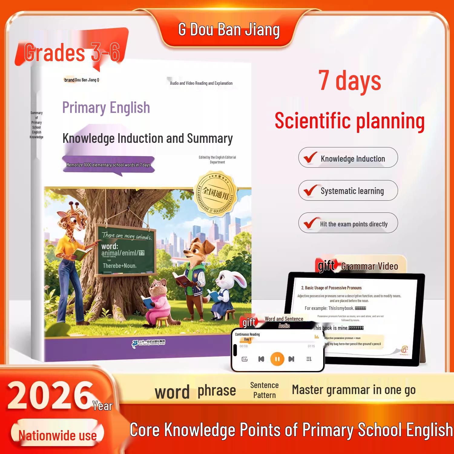Dou Ban Jiang 2025 English Grammar Guide: Core Points for Grades 3-6 9787556896011