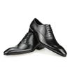 Fashion Black Dress Shoes Oxfords for Mens Luxury Business Party Banquet Daily Retro Genuine Leather Shoe Lace-up Handmade Wedding Shoes