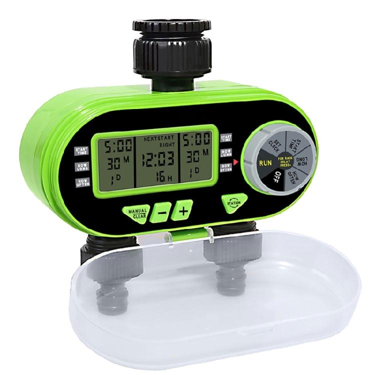 

Modern Electronic Plant Water Controller With 2 Channels And Multiple Timing preferences зелений