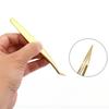 Gold Color Stainless Steel Eyelash Extension Tweezers Curved Straight Lashes Tweezer Eyelashes Nail Makeup Tools