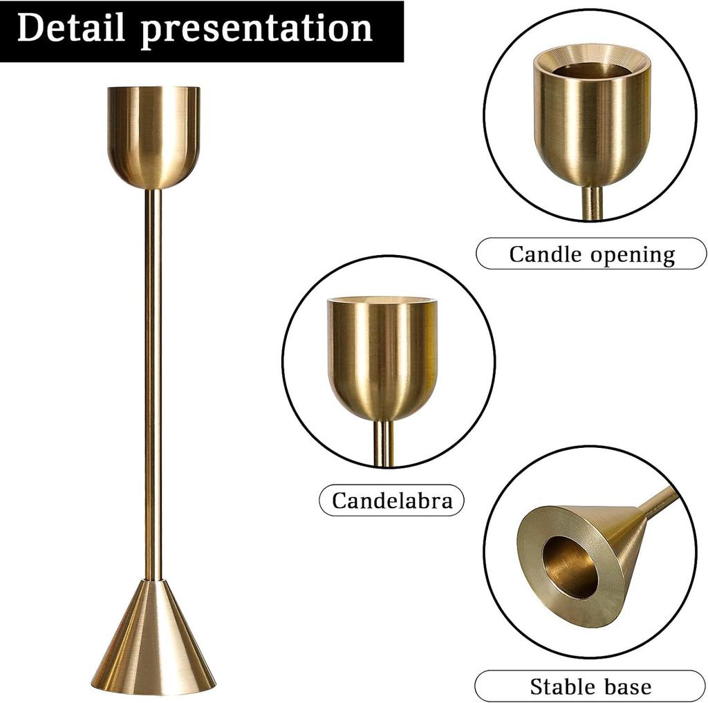 SPRING PLANTING Gold Metal Candlestick Single Head Candlestick for Wedding Dining Party Wedding Decorations