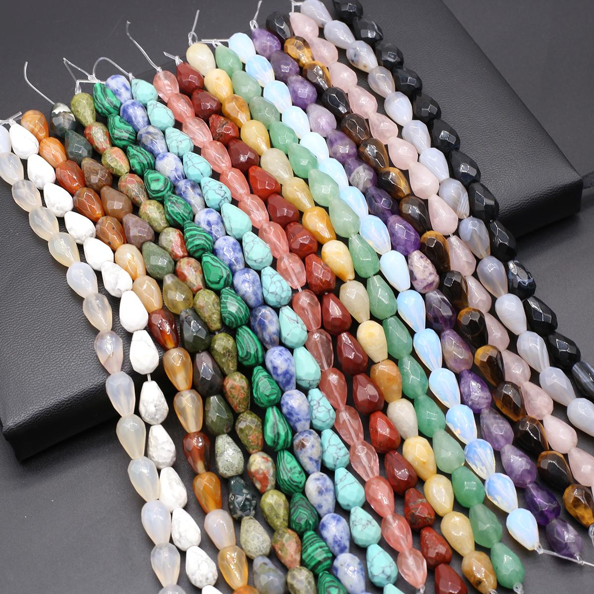 

Изолирующие бусины из натурального камня малахитовые каплевидные граненые бусины для изготовления ювелирных изделий DIY ожерелье браслет серьги аксессуар