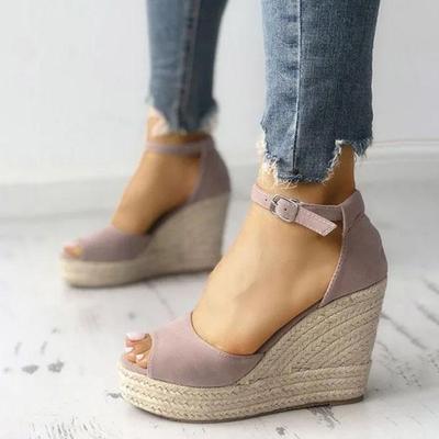 Women Heels Sandals Platform Peep Toe Wedges Shoes Female Pumps Beach Sandals Espadrilles