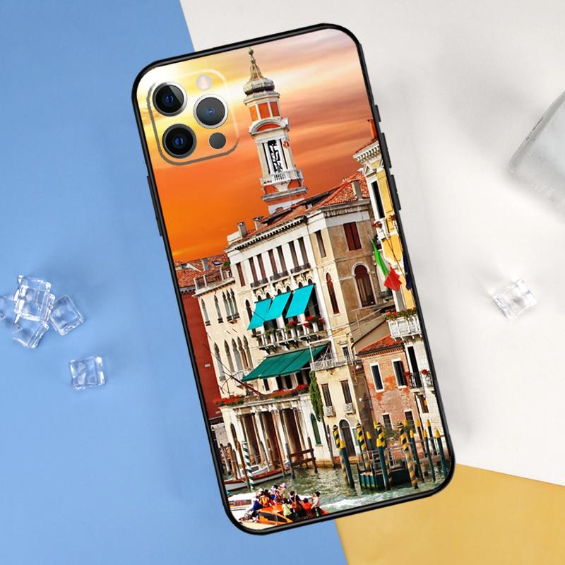 Travel italy Street Venice Phone Case For iPhone 16 Pro Max 16e 12 13 Mini 11 14 15 Pro Max XR 15 16 Plus Cover Shell