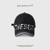 Retro washed old letter baseball cap female wide brim big head circumference showing face small soft top cap male