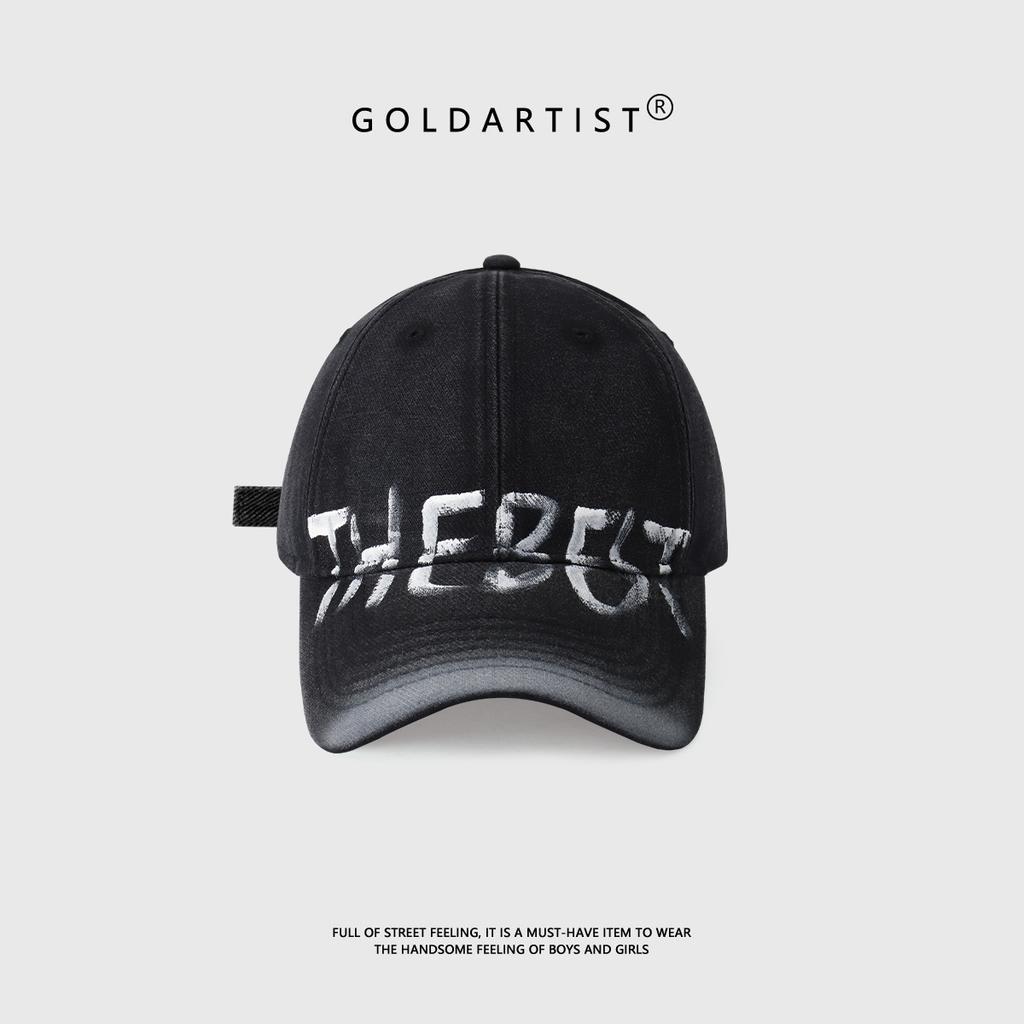 Retro washed old letter baseball cap female wide brim big head circumference showing face small soft top cap male