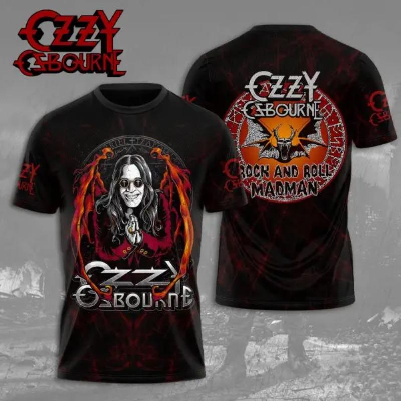 Beliebter Rocker Ozzy Osbourne 3D-Druck Herren Damen Hip Hop Trendiges Kurzarm-T-Shirt Harajuku Rundhals-T-Shirt Übergroßes Oberteil