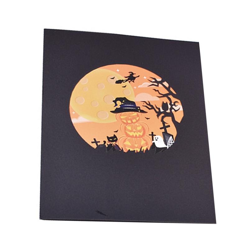 3D for Pop Up Halloween Pumpkin Greeting Card Festival Invitation Greeting Memorial Cards for Thanksgiving New Year