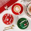 Juego de Taza de Café de Regalo de Navidad Nueva con Cuchara Taza de Agua para Pareja de Aspecto Elevado Regalo de Recuerdo Taza de Regalo Pequeña para Niñas