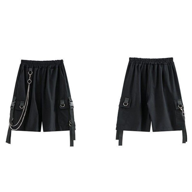 Damskie spodenki cargo letnie cienkie pięciopunktowe spodnie modne casualowe oversize doly vintage hip hop kombinezony streetwear odzież damska