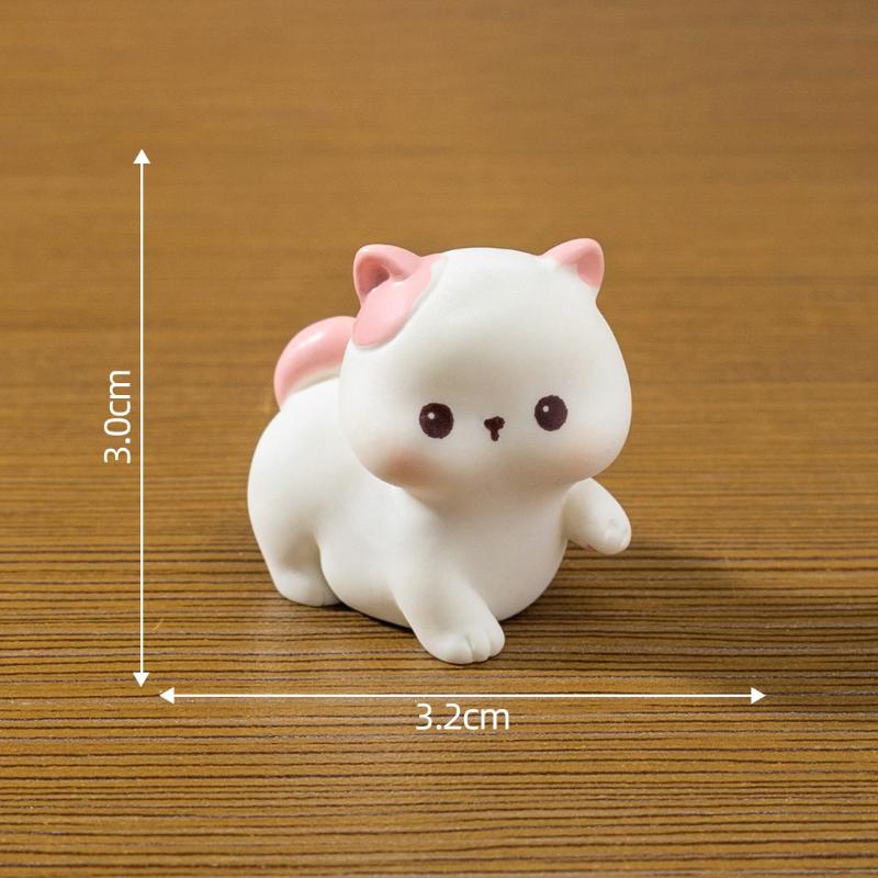 Cartoon Cat Figurines Miniatures Cute Diy Handicraft Mini Cat Ornament Resin Crafts Kitten Statue Micro Landscape Ornaments