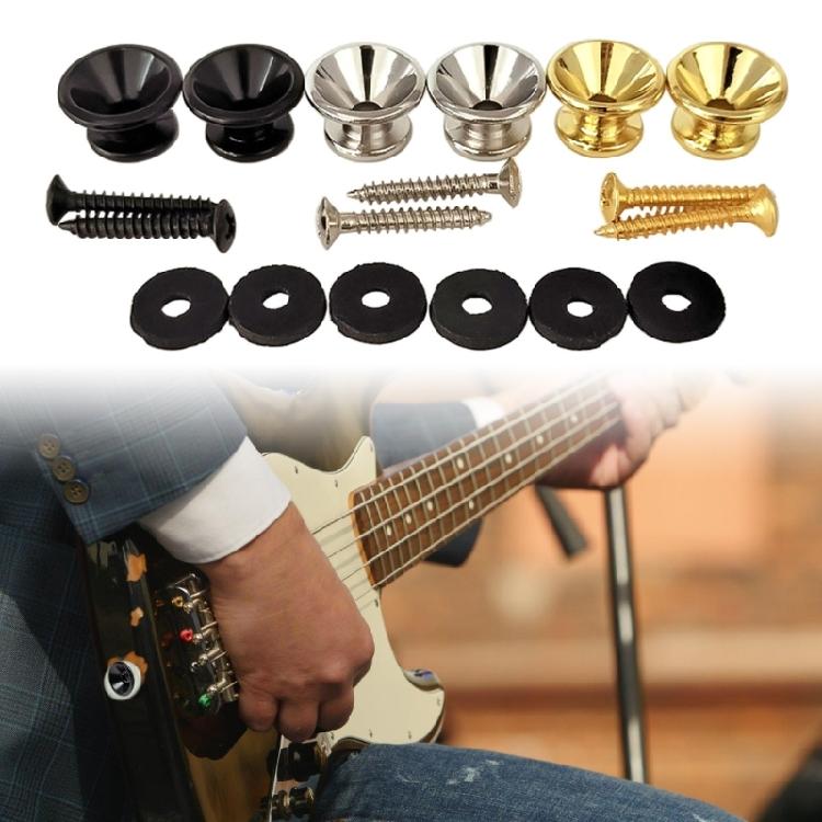 10Pcs Guitar Strap Locks Buttons with Mounting Screws and Washers Metal Guitar Strap Buttons Lock Security Straplocks