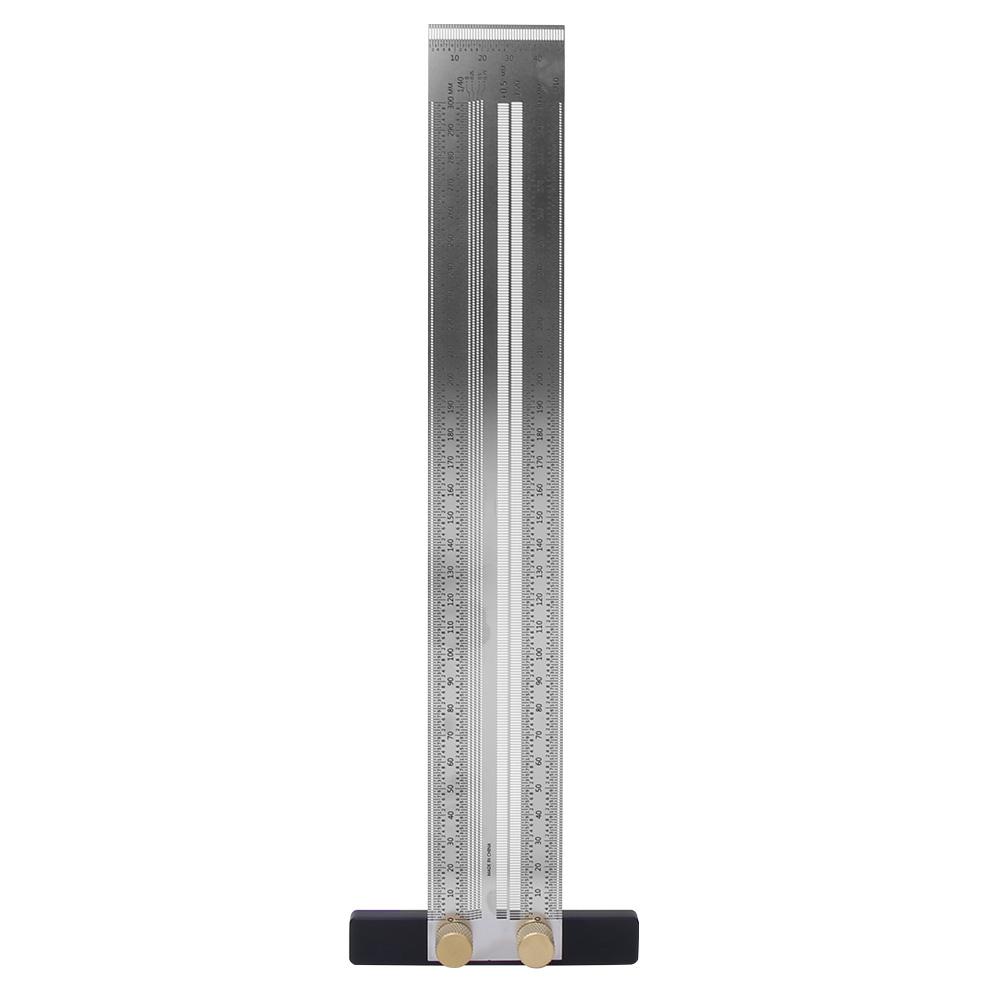 

Stainless Steel T Type Hole Ruler Scribing Gauge Woodworking Marking Measuring Tool300mm