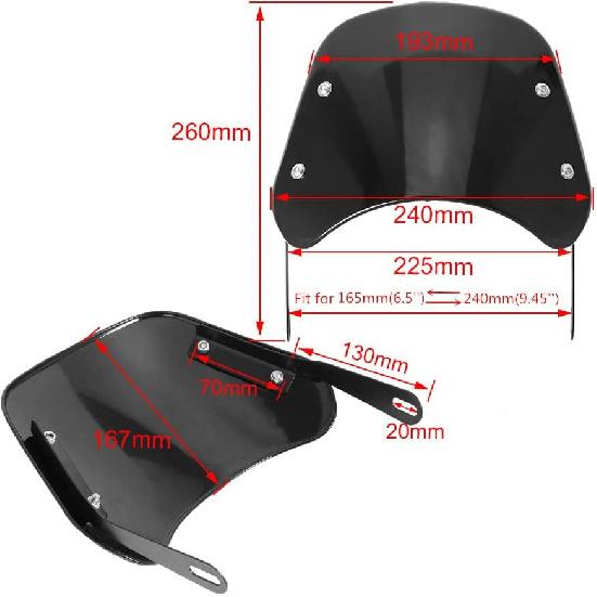Motorcycle Retro Windscreen Windshield Wind Screen Deflector Cover for RoyalEnfield Royal Enfield Meteor Hunter 350 Interceptor 650 350 Himalayan 400