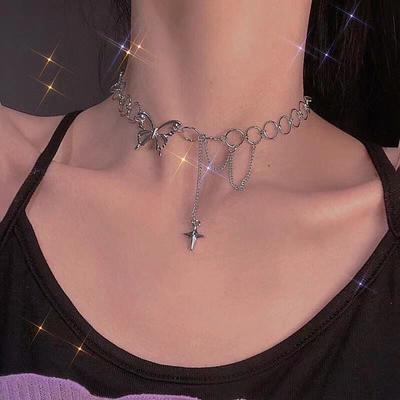 Fashion Choker Necklace for Women Butterfly Short Gift Necklace Geometric Collar Jewelry