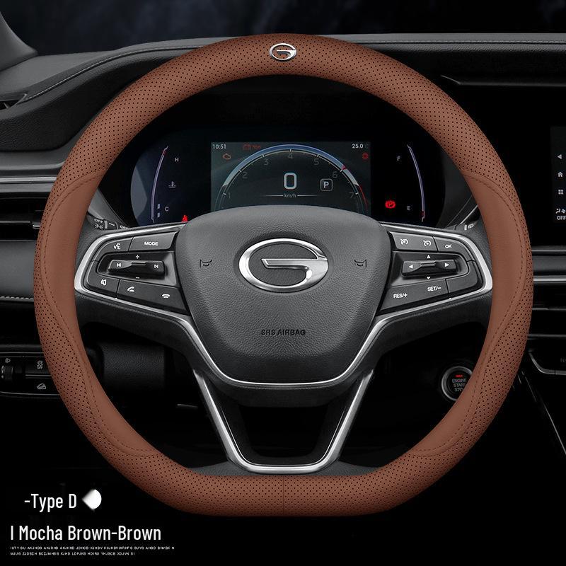 Luxurious Genuine Leather Steering Wheel Cover for GAC Models: GS4, GA6, Legend, GM6, M8, GS7, Shadow Leopard, GS8, GS5