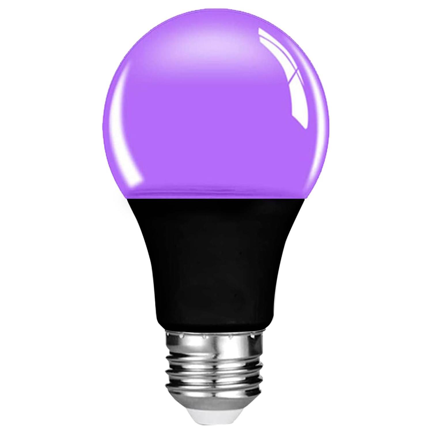 

1-2 шт. в упаковке, черные лампочки, 9 Вт, УФ-светодиодная лампа с цоколем E27, 395 нм, черная УФ-лампа, ультрафиолетовая флуоресцентная фиолетовая лампа 1 PC Black