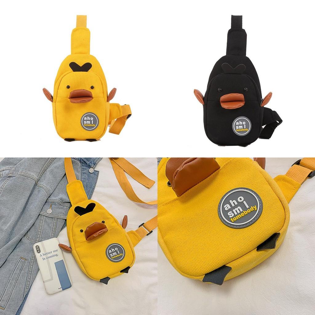 Canvas Childrens Bag With Cartoon Duck Design And Crossbody Strap For Kindergarten Kids