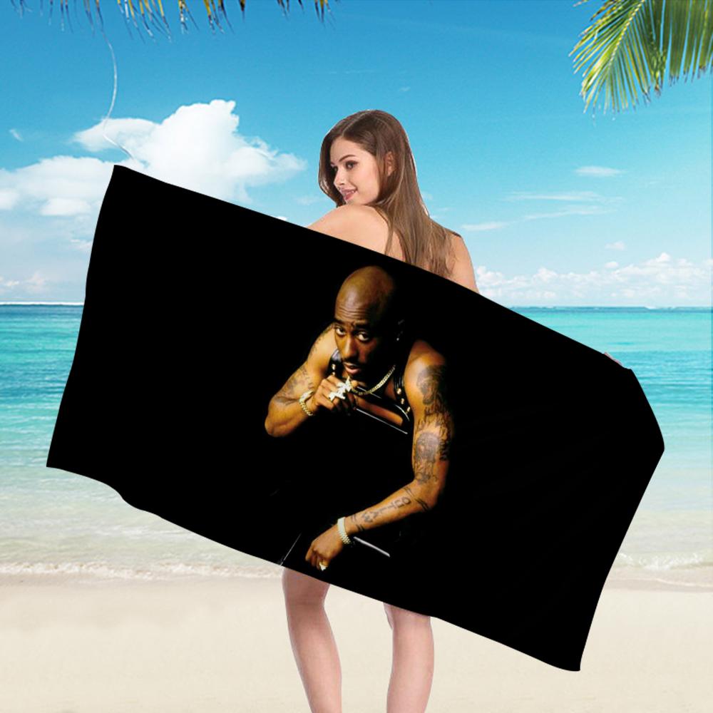 2PAC hip -hop singer Microfiber Beach Towel Absorbent Quick dry Soft Yoga Swimming Resort Mountain Climbing Towel