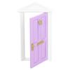 Mini Wooden Door Bright Color Vivid Details Smoother Edge Dollhouse Miniature Fairy Door for 1:12