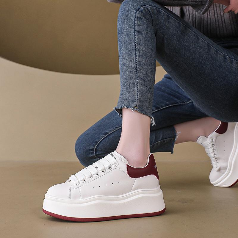 Nouvelles Chaussures de Course Décontractées à Bout Rond et Brides Croisées pour Femmes Mode Automne Augmentées Respirantes Confortables Chaussures de Sport NON:9302