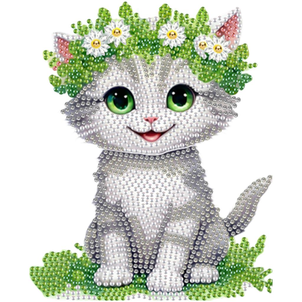 DIY 2D Flat Print Acrylic Diamond Painting Tabletop Ornaments Kit with Head Shaking Function Desktop Diamond Art Kits Home Decor