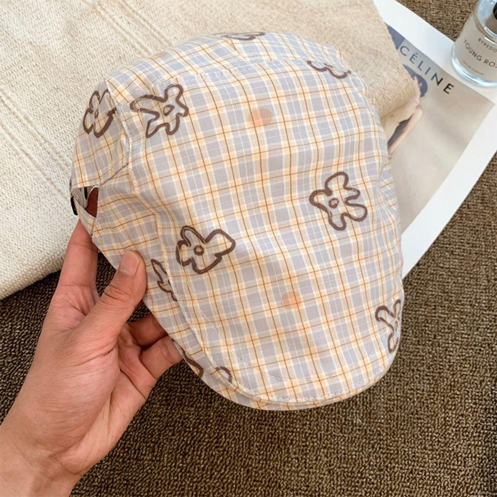 Cartoon Octagonal Hat British Style Y2k Painter Hat Personality Flower Beret  Girls