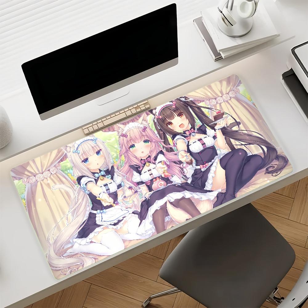 Anime NNekoparaN Mouse Pad Nonslip Locking Edge DeskMat PC Laptop Accessories Rubber Office Keyboard Large Game XXL carpet