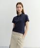 Deonseuteu Cropped Slim Collared T-Shirt_Udts6B221_Navy
