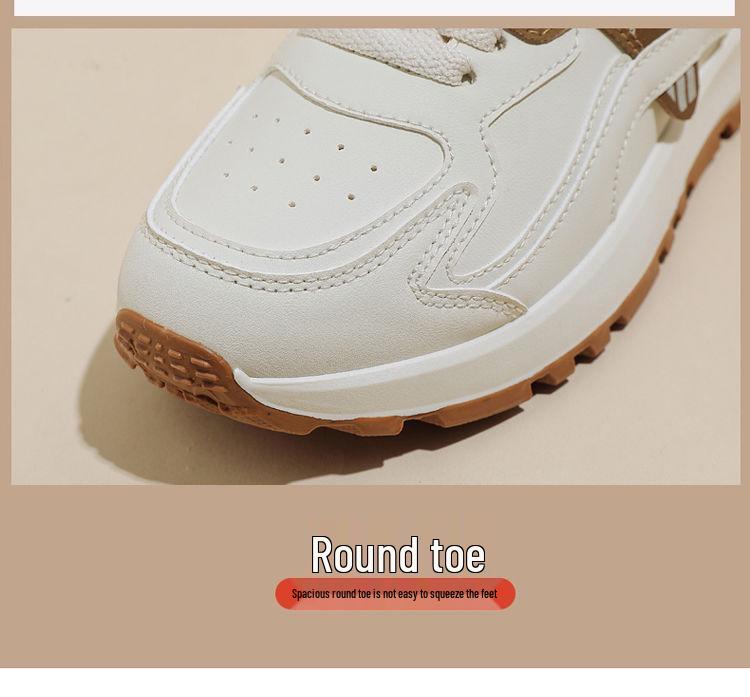 2024 Women's Lightweight Large Leather Running Shoes: Korean-Style Casual Sneakers