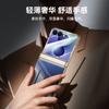 Applicable To Samsung ZFlip1 Mobile Phone Case, Central Axis Spring Hinge, Transparent Electroplated Case and Film Integrated Anti-drop  Case
