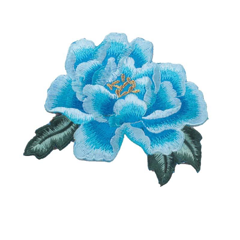 Fashion Show Costume Decorative Peony Patch Flower Motif Embroidery Diy Bag Hat Textile Iron-on Badge Sticker Accessories Patch